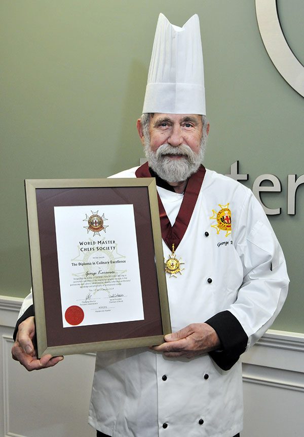 EASTERN FISHERIES CHEF GEORGE KAROUSOS RECEIVES WORLD MASTER CHEF MEDAL